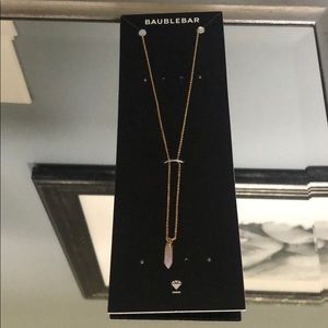 Brand new Baublebar pink quartz necklace